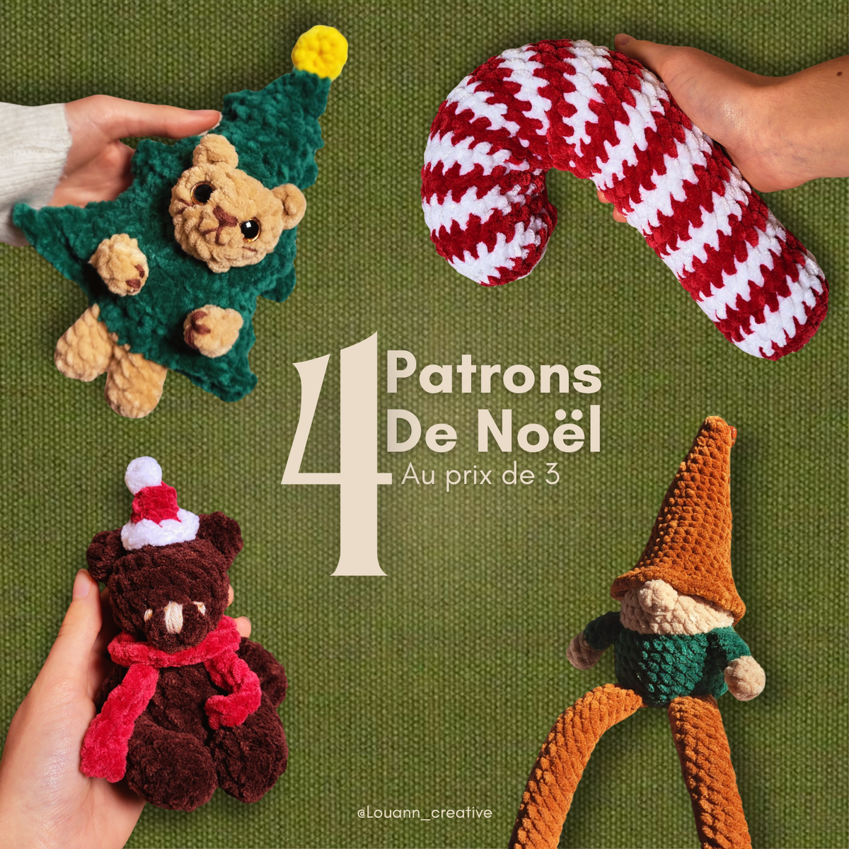 4 Patrons de Noël pour le prix de 3
