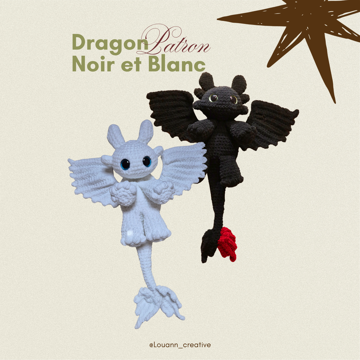 Patron Dragon Noir et Blanc